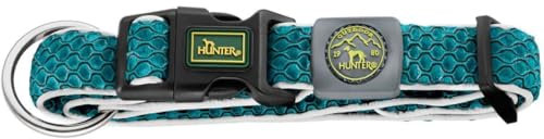 HUNTER Hundehalsung HILO VARIO PLUS, Farbe: türkis, innovatives 3D-Mesh-Material, atmungsaktiv, leichter Kühleffekt bei Wärme, reflektierend, stufenlos verstellbar, angenehm leicht, Größe: XL