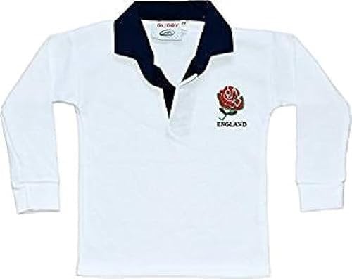 New Childrens England Tops 6 Nations World Cup Kids Full Sleeve Rugby Shirts (9-10 Years) White