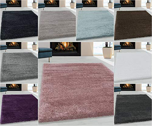 Ayyildiz Wunderschöne Hochflor Teppich: Weich, Flauschig & Leicht zu Pflegen - Idealer Komfort für Wohnzimmer oder Schlafzimmer, Größe:160 x 230 cm, Farbe:Anthrazit