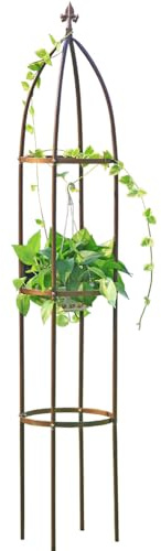 100% Metal Obelisk Garden Trellis 6.3 Feet Tall Sturdy Plant Support for Climbing Vines and Flowers Stands,1pc Upgrade (Bronze, Large)