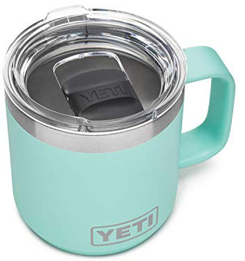 YETI Rambler 10 oz Stackable Mug, Vacuum Insulated, Stainless Steel with MagSlider Lid, Seafoam