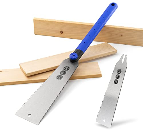 JOBUKAM Japansäge Set [2. SÄGEBLATT INKL.] - Hochwertige Japan Zugsäge Ryoba 240mm - Japanische Säge als Astsäge, Feinsäge Holz, Fuchsschwanz Säge, Holzsäge Handsäge Holz - Holzwerkzeug