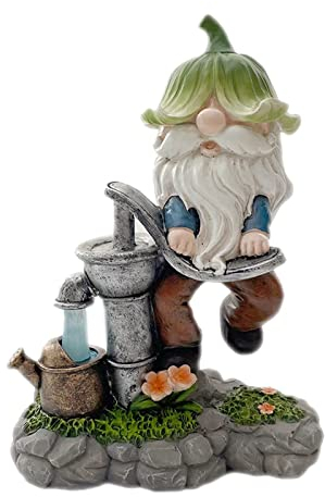 Tubayia Alte Mann Holen Wasser Statue GNOME Figurine Garten Ornament Terrasse Garten Hof Rasen Dekoration