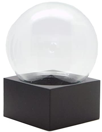 Snowglobe for You | Bastelset DIY Schneekugel mit 1 x Schnee | Do it Yourself mit Glaskugel und Polyresinsockel | schwarz eckig | 100mm Durchmesser | Schüttelkugel individuell | 40067