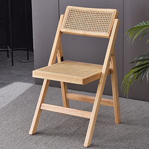 D2FASHION Klappstuhl Outdoor Hochlehner Home Office Chair, Garden Dining Chairs Camping Stuhl 150 Kg Belastbarkeit, Braun/Schwarz/Natürliche Balkonstühle Wiener Geflecht (Color : Wood Color)