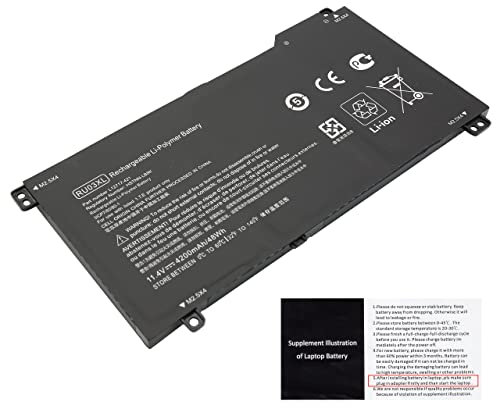 BLESYS RU03XL 48Wh Laptop Battery for HP ProBook x360 440 G1, ProBook x360 11 G3/G4/G5/G6, ProBook x360 11 G3/G4 EE Series 11.4V 4200mAh Battery L12791-855 L12717-421 HSTNN-LB8K HSTNN-IB8P