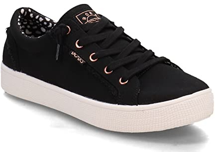 Skechers Women's BOBS B Extra Cute Sneaker, Black Canvas, 8 UK