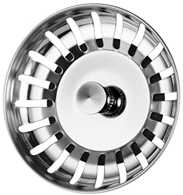 Ainiv Tapón Fregadero de Cocina 80mm, 1pcs Cesta de Tamiz de Filtros Cocina, 304 Acero Inoxidable, Colador de Drenaje