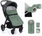 Petite&Mars Schlafsack für Kinderwagen JIBOT * Fußsack * Winterschlafsack für Kinderwagen, Buggy und Autositz * Warrm * Wasserdicht * Winddicht (Pale Eucalypt Set)