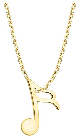 Sofia Milani - Damen Halskette 925 Silber - vergoldet/golden - Musik Viertel Note Anhänger - N0589