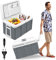 NAIZY 48 Liter Kühlbox Auto 12V 230V Kühlschrank Kompressor Kühlbox mit Griff & Kühl- und Warmhaltefunktion Elektrisch Kühlboxen inkl. Auto-/Normalstecker Gefrierbox, mit Rollen