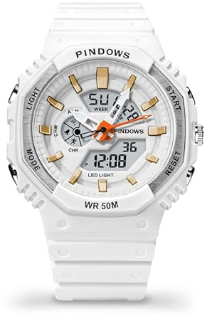 Digitaluhr Damen Damenuhr Digital Armbanduhr Damen LED-Leuchtdisplay mit Analogen Zeigern und Digitalen Zahlen