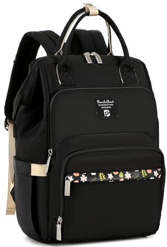 Pomelo Best Sac à langer pour bébé - Avec matelas à langer - Grande capacité - Pour les déplacements - Motif fleurs, L