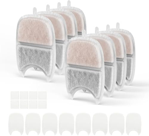 SAMANIJA 8-Pack filter replacements with Sponges,Compatiable with FEELNEEDY 135 fl oz/4L Cat Water Fountain