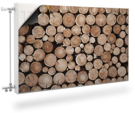 Muralo Heizkörperverkleidung, magnetische Heizkörperabdeckung für Plattenheizkörper aus Stahl oder Blech - Geruchlos und sicher für Gesundheit - Holzstapel Br. 120cm x Hö.60cm