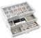 LANSKYLAN Jewellery Schmuckkästchen aus Acryl Schmuckschatulle mit 5 Schubladen Samt Schmuckkasten Schmuckaufbewahrung Damen Transparentes Schmuckbeutel Set für Schmuck Ohrringe Ringe Halsketten