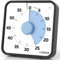 LIORQUE 19cm Grand Minuteur Visuel Timer Classe Aimanté, Silencieux sans Tic-Tac, 3 Modes d'Alarme: Sonnerie, Lumière et Vibration, Convient pour Cuisine, École, Bureau - Piles incluses (Bleu)