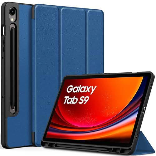 EasyAcc Custodia Cover Compatibile con Samsung Galaxy Tab S10 FE 10.9 Pollici 2025 / S9 FE 10.9 Pollici 2023 / S9 11 Pollici 2023 con Cover Leggero Supporto, Mare Blu