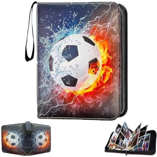 Sammelkarten Album Fussball, Sammelalbum Fußball Karten, Fußballsammelalbum karten, 50 Seiten, Kapazität für 400 Karten, Fußball Karten Kapazität, Fußball Karten Ordner sammelheft