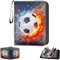 Sammelkarten Album Fussball, Sammelalbum Fußball Karten, Fußballsammelalbum karten, 50 Seiten, Kapazität für 400 Karten, Fußball Karten Kapazität, Fußball Karten Ordner sammelheft