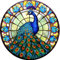 MEIYUDA 5D Diamond Painting Bilder Erwachsene Pfau aus Buntglas, Diamant Painting Bilder Diy Set Bild, Malerei Kristall Diamond Painting Set Erwachsene Kinder für Home Wand Décor 30x30cm