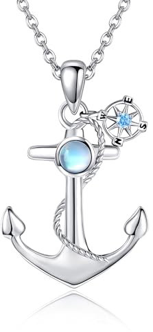 DAYLINLOVE Anker Halskette 925 Sterling Silber Anker Anhänger Seemann Halskette Nautische Schmuck Anker Schmuck für Frauen