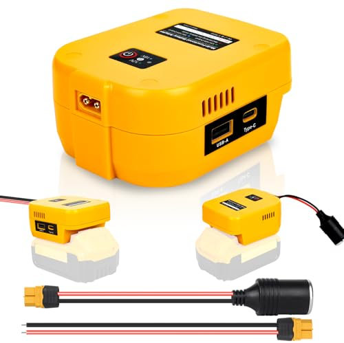 Fiihio for Power Wheels Battery Adapter Compatible with Dewalt 20V Max Battery, 20V to 12V Step Down Power Converter with USB & Type C, XT60 Ports for RC Cars, DIY, Car Appliance (1 Pack)