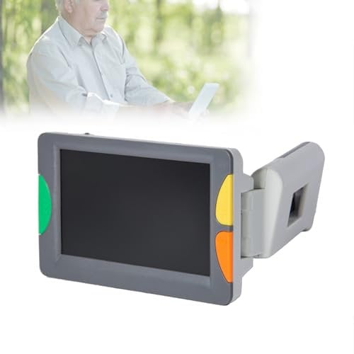 vanenferse Tragbare LCD-Digitallupe, 4,3 Zoll, Tragbare Elektronische Lesehilfelupe, Sehhilfen Für Sehbehinderte Personen, 2x-32x Zoom, 15 Farbmodi, Klappbarer Griff