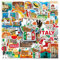 50 Stück Italien-Aufkleber, Italien-Reise-wasserdichte Aufkleber, Koffer-Aufkleber für Scrapbooking, Wasserflasche, Gepäck, Skateboard, Gitarre, Laptop