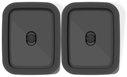 Weber Works Vorbereitungsbehälter-Set mit 2 Edelstahlbehältern à 1,9 l, Mit luftdichtem Deckel, Works Seitentische, Stapelbar, Spülmaschinenfest, 7,4 x 21 x 16,5 cm