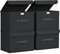 Homsorout Foldable Storage Boxes with Lids - 4 Pack of Wardrobe Organiser Bin with Handle Fabric Basket Containers for Clothes, Book, Shelf, Office - Black