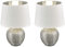 Reality Leuchten R50621089 Luxor, Tischleuchte, Keramik, E14, Silber, 18 x 18 x 26 cm (Packung mit 2)