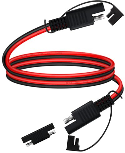 YINGAYOU Rallonge Cable SAE 14 AWG 20A Cable Extension SAE 12V 24V pour Motos, Voitures, Panneaux Solaires (14 AWG, 1 m)