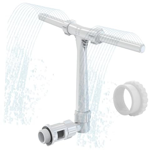 JIEBWCHA Fontaine De Piscine pour Piscine Hors Sol 36 * 25cm Fontaine Double pour Piscine Hauteur Pression Réglable Système À Double pour Piscines Creusées Et Hors Sol Installation Facile