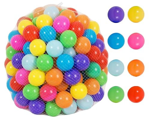 Vesidoloy Bälle Für Bällebad, 50 Stück Plastik Bälle Kinder Spielbälle, 7 cm Durchmesser, Baby Ball Spielzeug Set Für Trampolin Spielzelt Laufstall