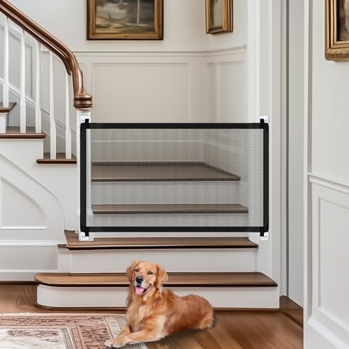 YOUNGSAY 2 rejillas protectoras para escaleras, sin necesidad de taladrar, 110 x 72 cm, color negro, con 8 ganchos adhesivos para escaleras, puertas y pasillos