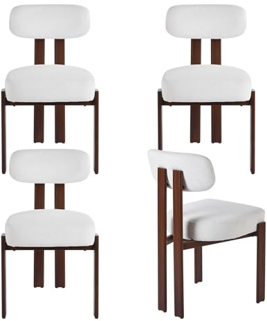 stone princess 4er Set Moderne Esszimmerstühle: Polsterstühle mit Unsichtbare Schrauben Stabiles Metallgestell Holzoptik - Küchenstühle für Esszimmer Küche Wohnzimmer