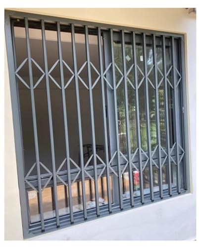 Rejas plegables de seguridad para ventanas exteriores, rejas antirrobo de aleación de aluminio para puertas y ventanas correderas.(W45xH32in/115x80cm)