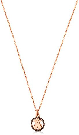 TOUS 18 Karat rosévergoldete Halskette auf Silber für Damen mit Spinell-Bär-Motiv, 45 cm lang, elegant und vielseitig, Kollektion Camille