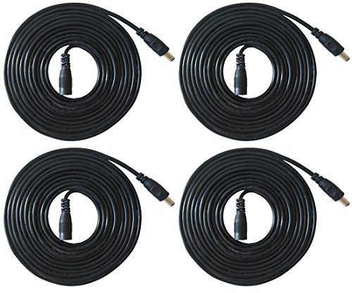 Liwinting 4 Pezzi 2m Cavo di Prolunga DC Maschio a Femmina Cavo di Alimentazione del Connettore 12V 2,1 mm x 5,5 mm per Adattatore di Potenza, LED, Fotocamera CCTV Potenza, Monitor e più - Nero