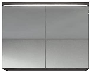 Badplaats B.V. Spiegelschrank Paso 80cm Eiche Grau - Schrank Spiegelschrank Spiegel Badezimmer Badmöbel Set Hängeschrank