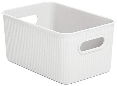 Tatay Caja Organizadora Rectangular Baobab, 5L de Capacidad, de Polipropileno, Libre de BPA, Color Blanco Pergamón, Medidas 18.1 x 27.2 x 13 cm