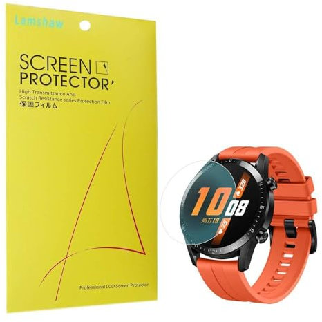 LvBu 6 pezzi pellicola protettiva per Huawei Watch GT 2, HD trasparente flessibile TPU pellicola [senza bolle] [compatibile con custodia] [qualità premium] pellicola protettiva per display