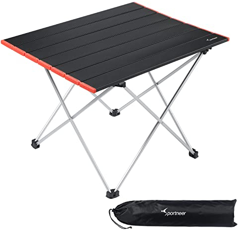 Sportneer Table de Camping Portable, Table Exterieur Pliante ultralégère Cadre en Aluminium de Haute qualité pour Les activités en Plein air, Randonnée Exterieur Peche Pique-Nique Barbecue Voyage