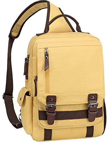 mygreen Retro-Schultertasche, Kuriertasche, Radfahren, Sport, Umhängetasche, gelb, L, Langlebig, stilvoll