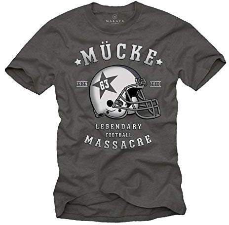 Mücke 63 - Herren T-Shirt - Football Helm Spencer Tracy Dunkelgrau XXXXXL