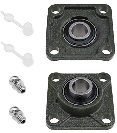2 Stück 20 mm UCF204 Stehlager mit Öldüse, selbstausrichtendes Vierkant-Flanschlager für Fördersysteme, Druckmaschine