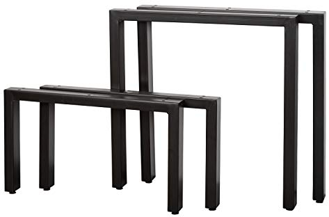 Staboos Tischgestell Metall für Esstisch 2X (70x70 cm) U Gestell - Metall Stärke 2 mm - Büro Tisch - matt schwarz