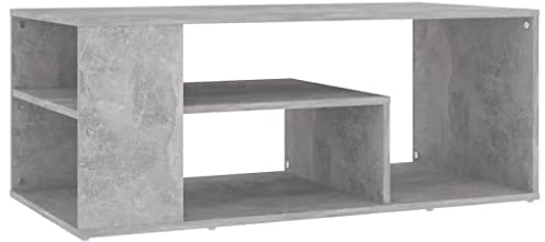 vidaXL Mesa de Centro Auxiliar Consola Mesita Salón Lateral Té Café Sofá Sala de Estar Muebles Mobiliario de Contrachapada Gris Hormigón 100x50x40 cm
