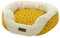 Pet Brands Cath Kidston Haustierbett, gemütlich, bequem, maschinenwaschbar, luxuriöses Bienen-Muster, warme Fleece-Innenseite, 60 x 50 x 20 cm, Gelb